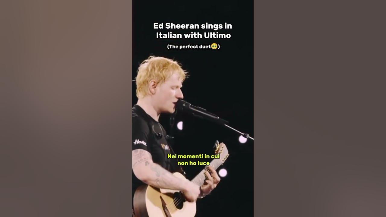 Ed Sheeran and Ultimo singing "Piccola Stella" at Olimpic Stadium in Rome