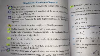 MISCELLANEOUS EX   Q1 TO Q19 SOLUTIONS OF VECTOR ALGEBRA NCERT CHAPTER 10 CLASS 12th