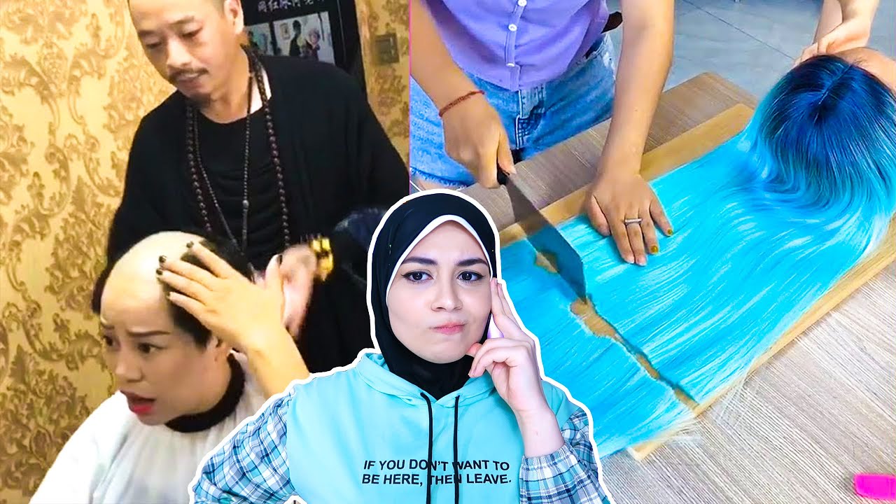 اغرب تحدي لقص الشعر بالساطور!💇😱👽