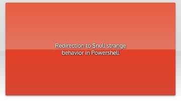 Redirection to $null strange behavior in Powershell
