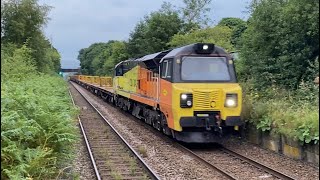 Colas 70817 & 66846 with Tones Working 6C96 Bescot to Dee Marsh Junction At Buckley. 28th July 2022