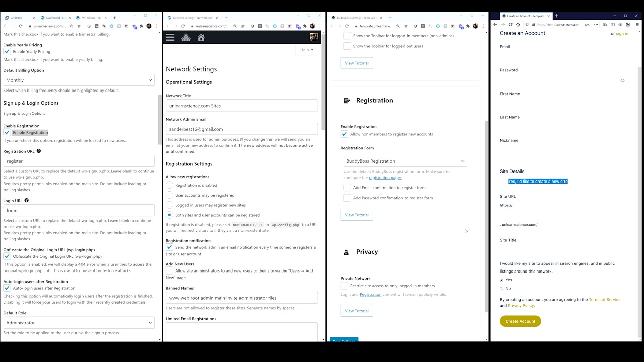 12  Subsite User Registration Without New Site Creation FIX!