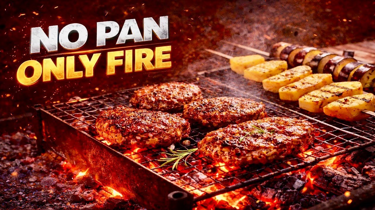 I Destroyed This Meat With a Cleaver… Then Cooked It Over Fire 🔥 NO PAN ONLY FIRE
