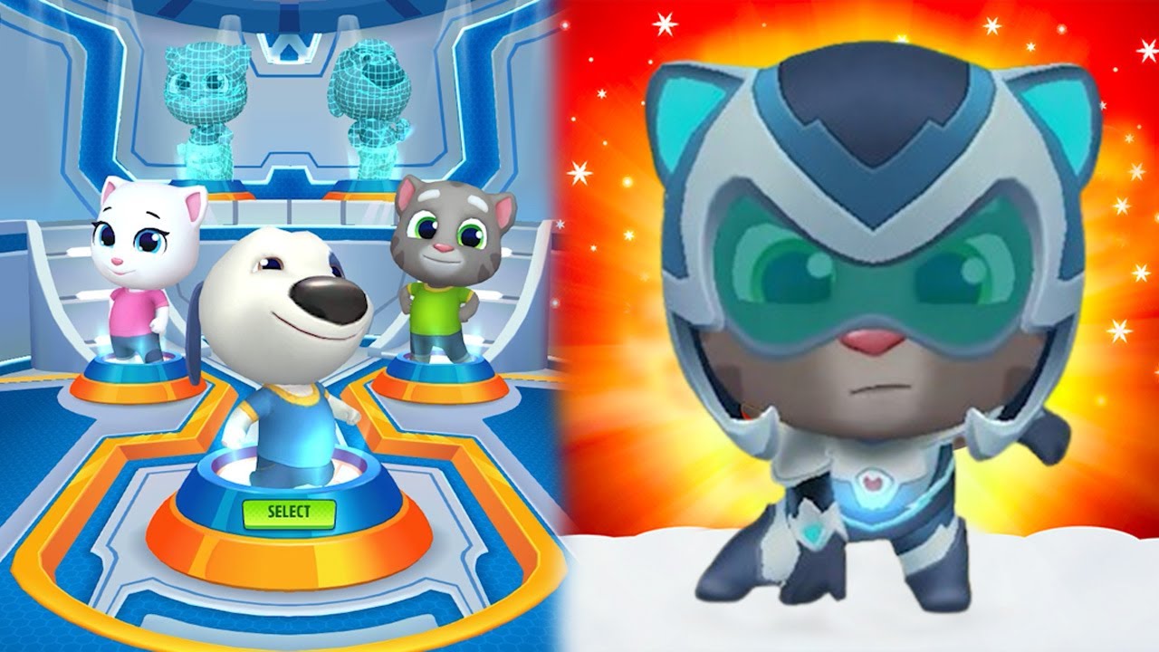 Talking Tom Hero Dash Superworld - Ice Tom X Talking Hank Saving Angela, Ginger & Ben - All Bosses