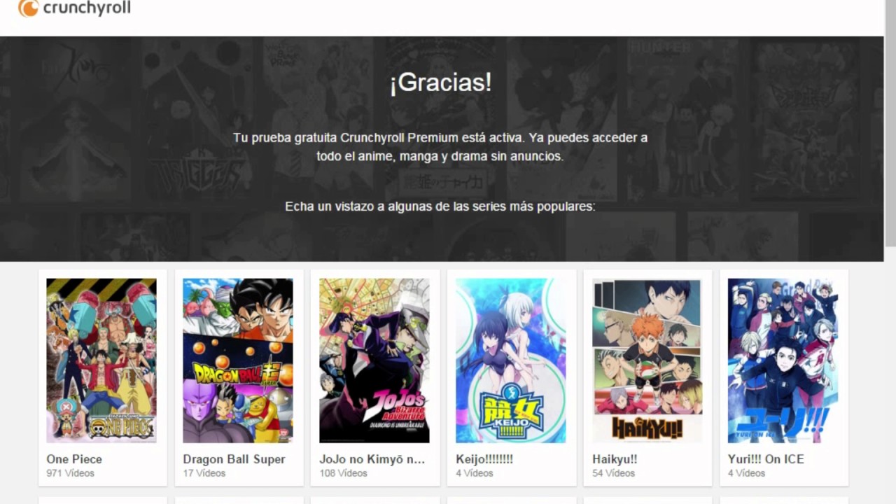 CRUNCHYROLL GRATIS!!! nuevo!!!