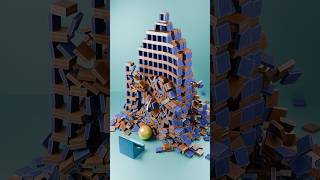 Can the Tower Survive a 50kg Ball? #simulation #physics #blender #shorts
