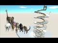 Animal speed race. Go down and up the spiral course! | Animal Revolt Battle Simulator