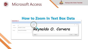 Ms Access : How to Zoom In Text Box Data