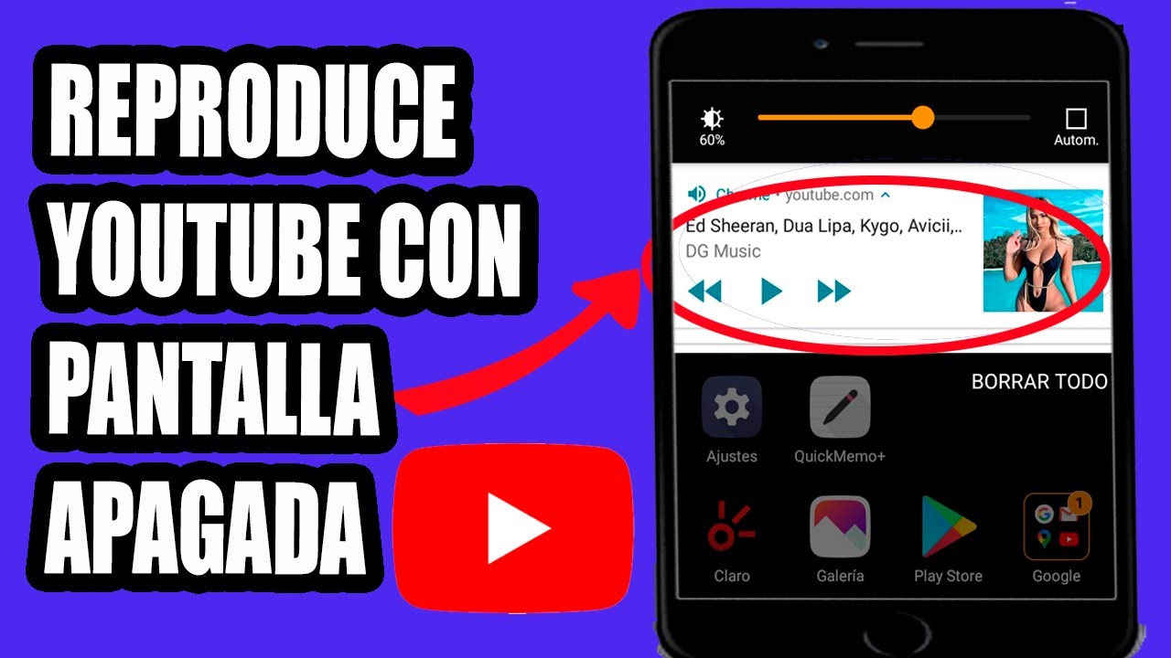 Como Escuchar YouTube con Pantalla Apagada y en Segundo Plano - YouTube