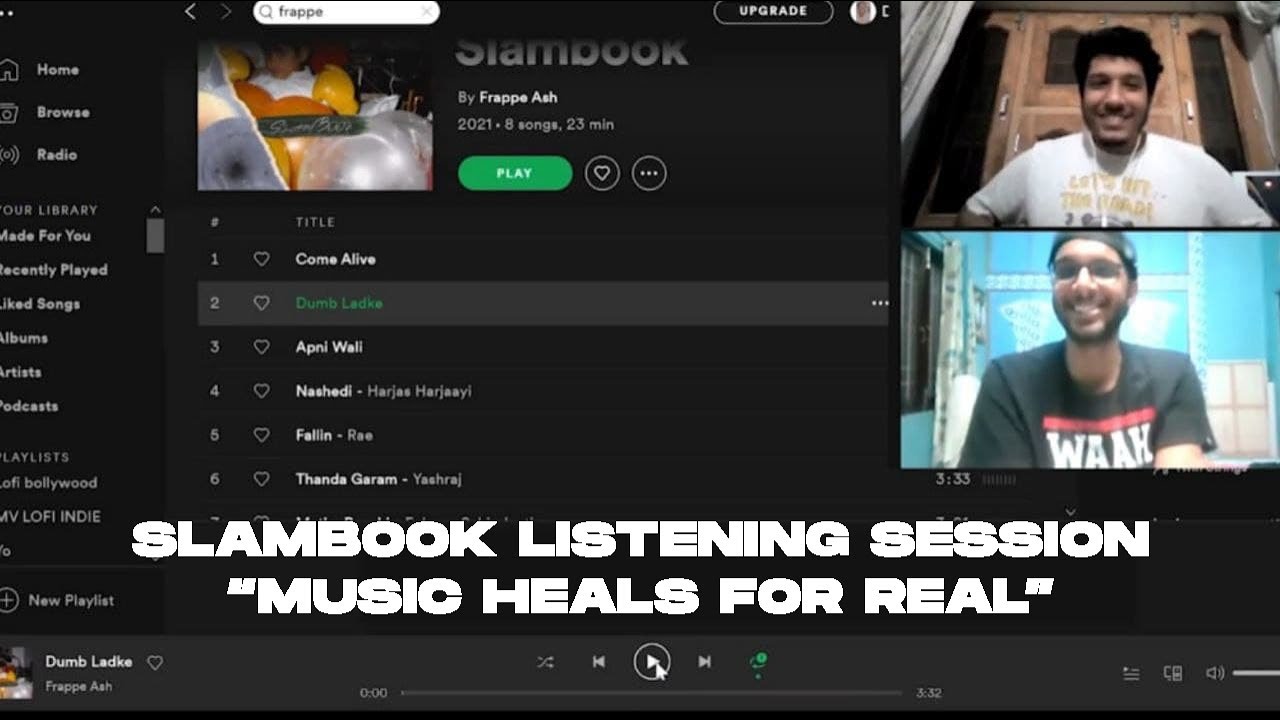 LISTENING SESSION of SLAMBOOK By FRAPPE ASH | VIBE WITH US AND ENJOY ...