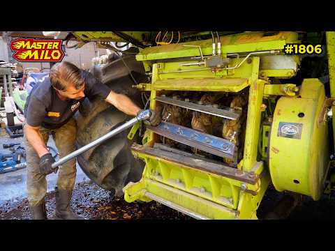 Messen slijpen van de Claas hakselaar! #1806