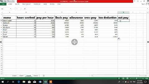HOW TO CALCULATE EMPLOYEES PAYROL, GROSS,NETPAY AND ALLOWANCE IN MS EXCEL 2013