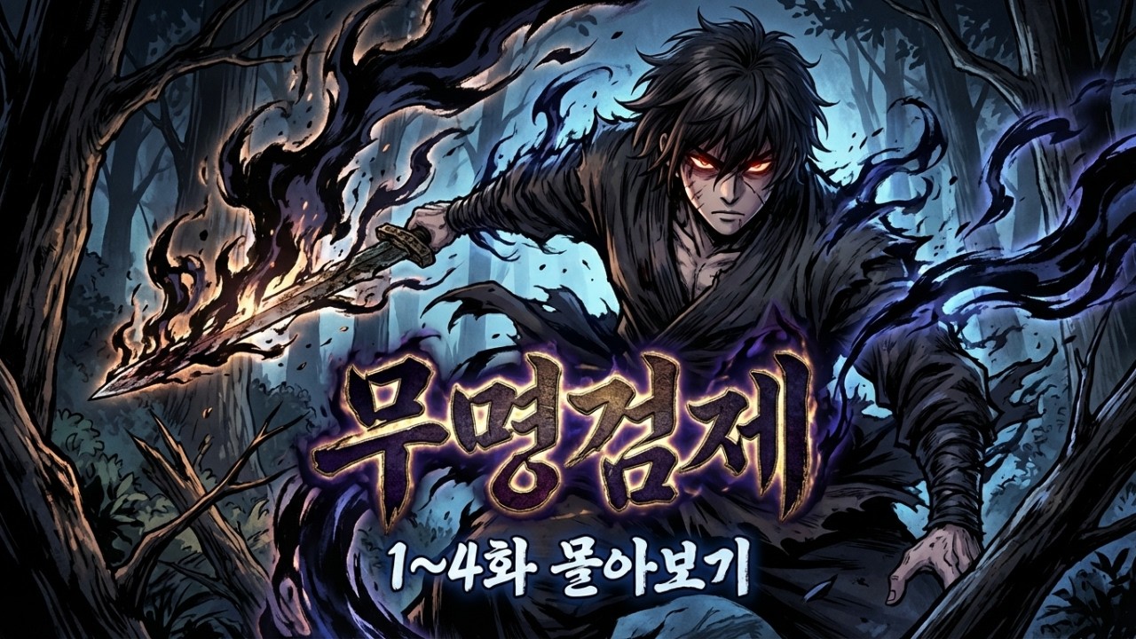 천대받던 거지 소년의 녹슨 검에서 뿜어져 나온 전설의 먹빛 검기! [무명검제 1~4화 몰아보기]