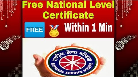 NSS Free Certificate | Free National Level Certificate | Free Govt Certificate