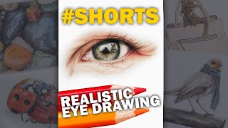 Drawing a photorealistic EYE with colored pencils * photorealistic speeddrawing * #shorts