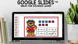Subtraction to 10 using Google Slides