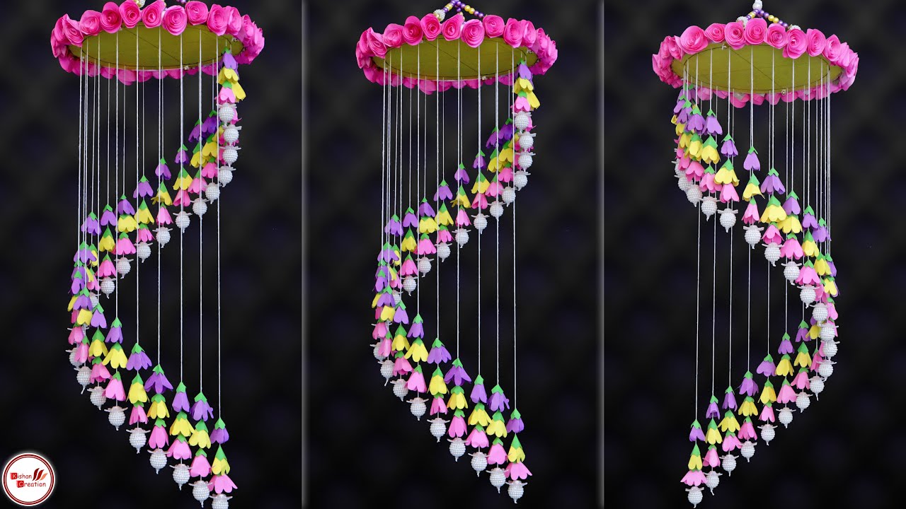 Amazing Paper Flower Jhumar Making DIY Wind Chime Handmade Home