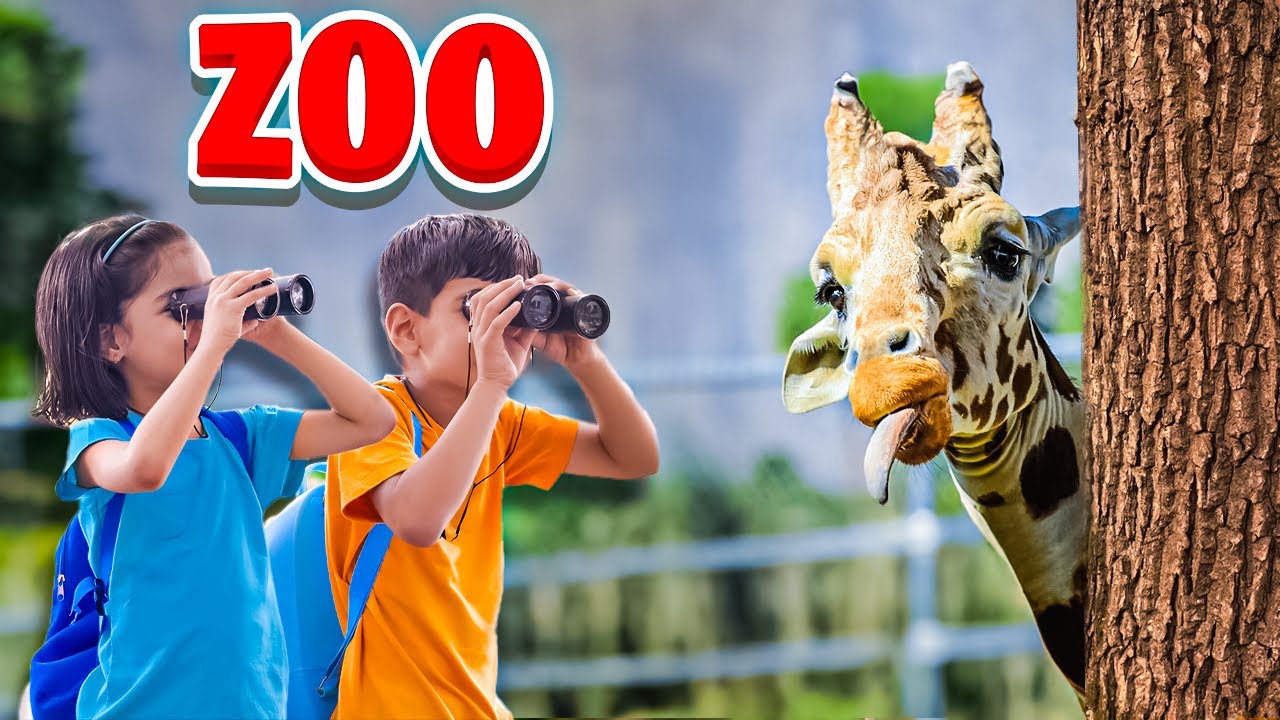 Kids Pretend play at Zoo | Children funny stories with Farm Animals