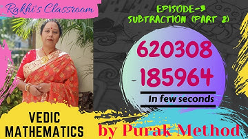 Vedic Mathematics|Speed Math|Tricks of Vedic Maths|Subtraction (part2)Purak Method|Rakhi