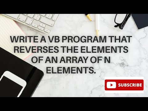 Write a VB program that reverses the elements of array of N elements.#vb #pu #board #solvedpaper