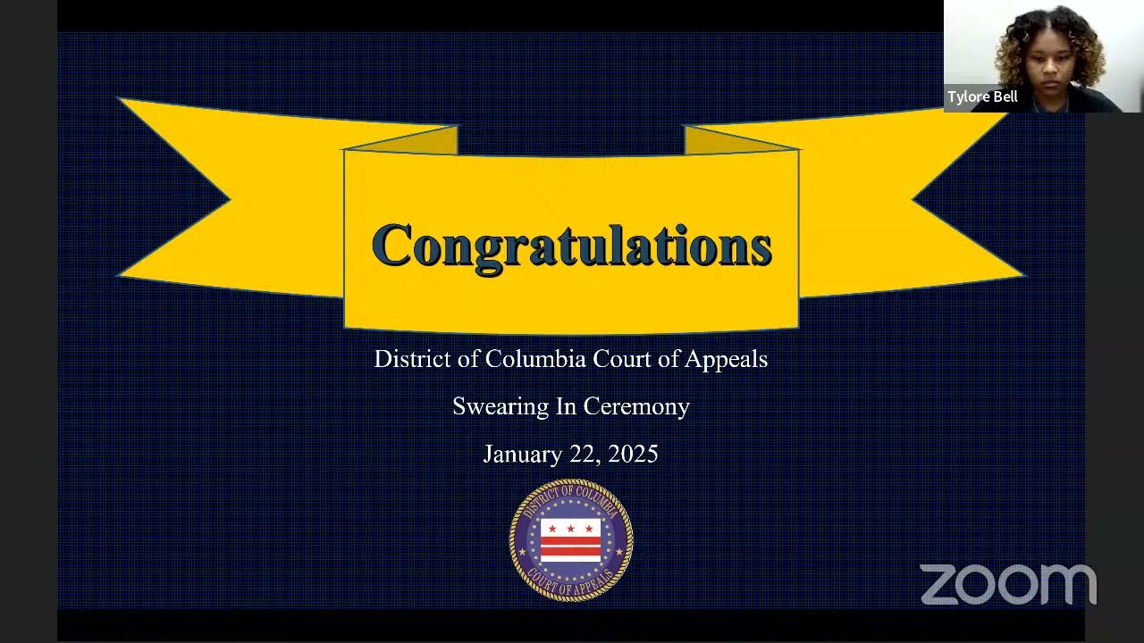 D.C. Court of Appeals Bar Swearing In Ceremony - January 22, 2025