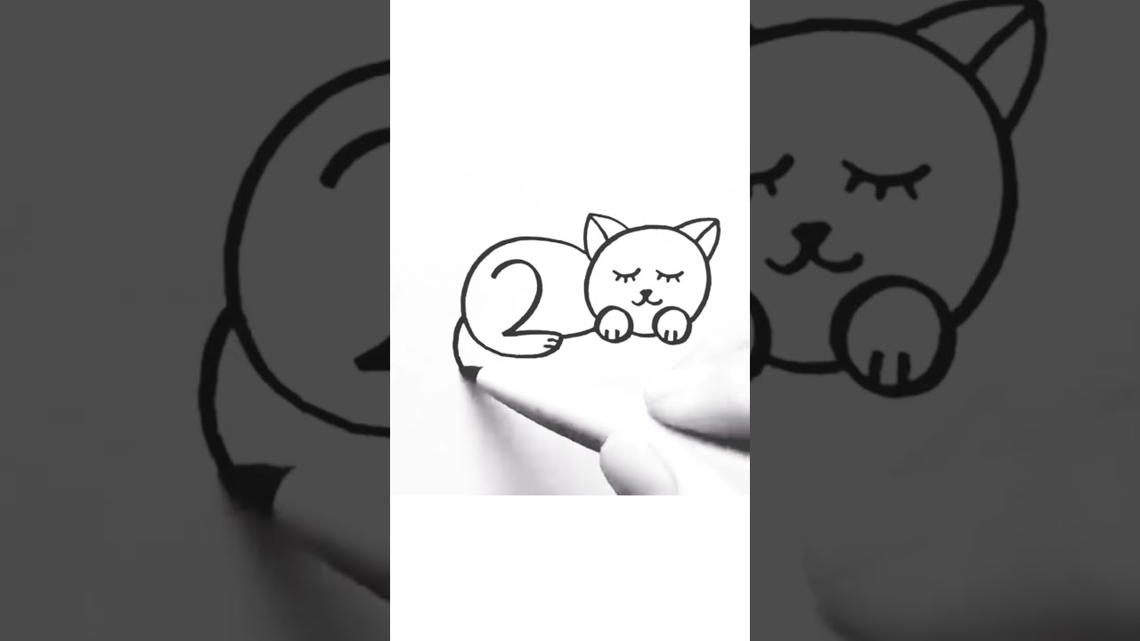 How to Draw a Cute Sleeping Cat | Easy Drawing Tutorial for Beginners 