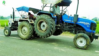 Sonalika 60 Rx Get Puncher Pulling By Eicher 380 Tractor