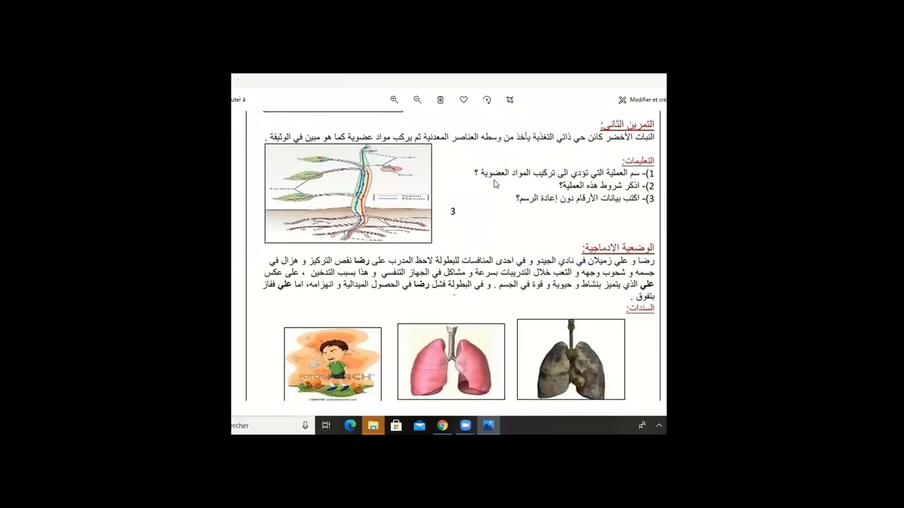 حصة مراجعة زووم تلاميذ السنة الأولى