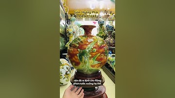 Bình hút tài lộc Cá chép hóa Rồng, tuyệt tác vẽ vàng 24k sang trọng. Món quà siêu sang trọng !