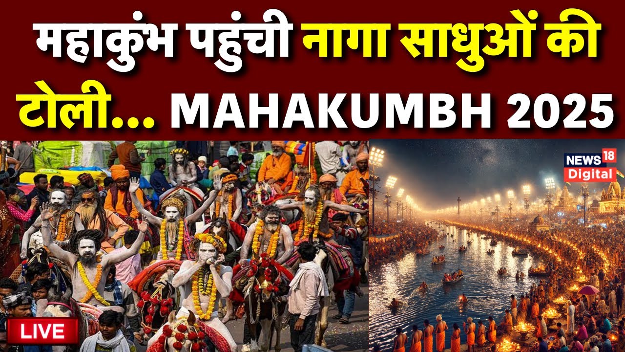 Kumbh 2025 Prayagraj Live: महाकुंभ पहुंची नागा साधुओं की टोली | Mahakumbh Snan Mela Live | CM Yogi