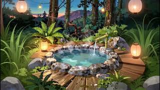 Twilight Cherry Blossom Onsen — Steam & Lantern Glow ASMR