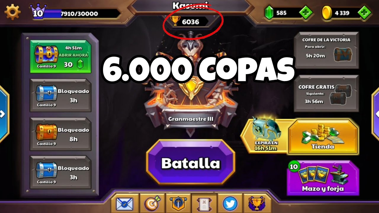 Asi subi A Mas de 6000 Copas en Castle Crush ☠️🫰🏻🦅