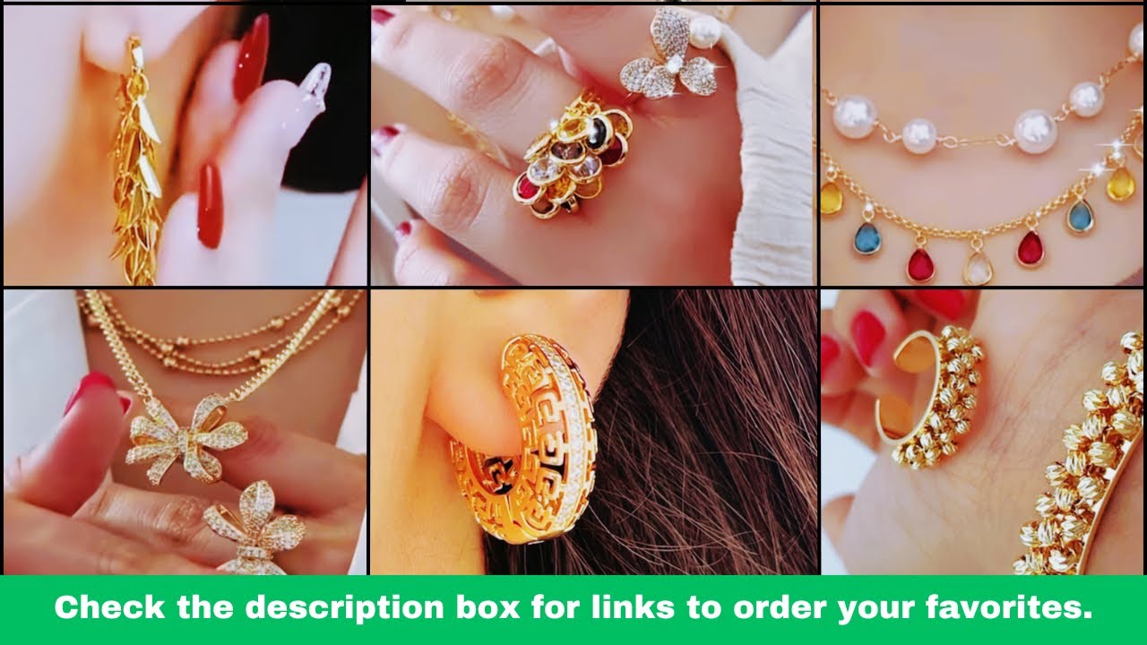 Elegant Earrings Gold Design|Gold tradition Necklace,trendy rings |Latest Gold jewelry inspiration