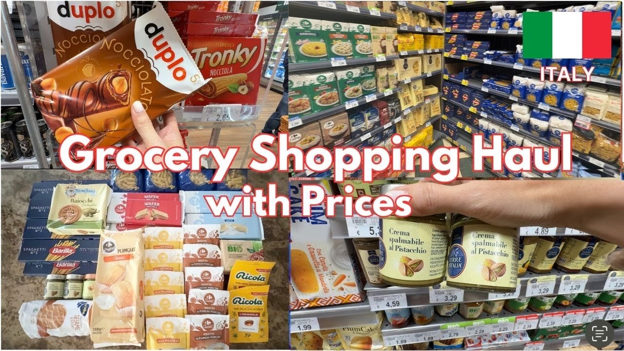 Grocery Shopping in Italy | Expensive or Cheap? | Carrefour Express hauls in Rome + Prices