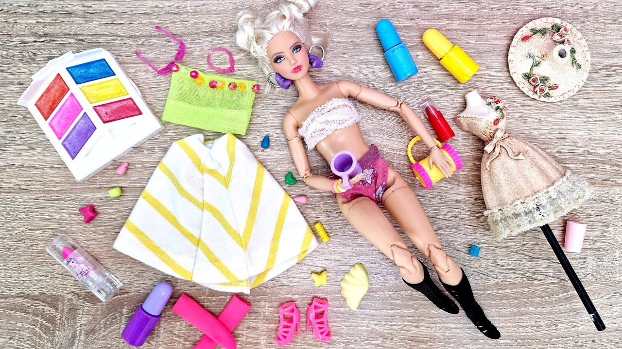 Как сделать костюм куклы Барби - Преображение куклы в сумасшедших цветах!!!