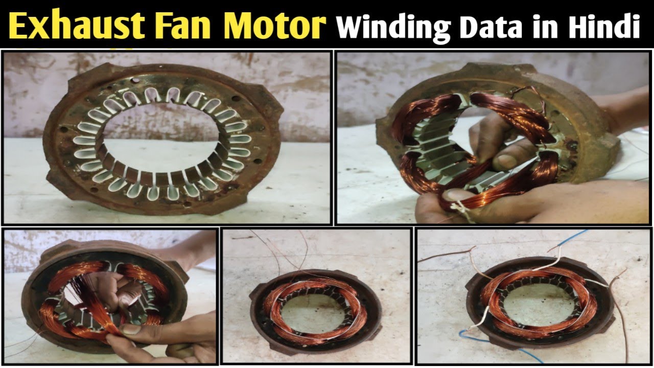 Exhaust Fan Motor Winding Data in Hindi! 24 Slot Exhaust Fan Winding Data! superelectric4421