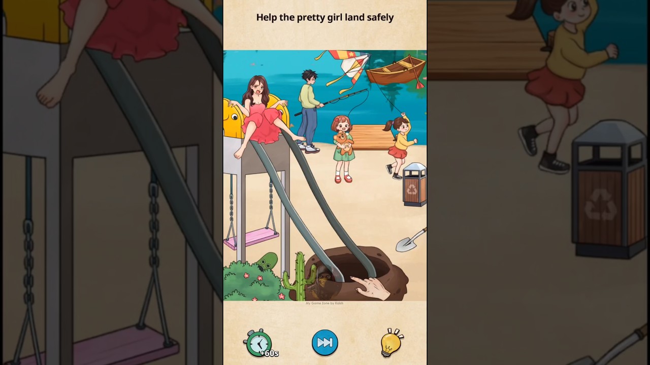 Help the pretty girl land safely | Level | Creepy Behind Annoying Puzzle | 2024-2025 | Kaish