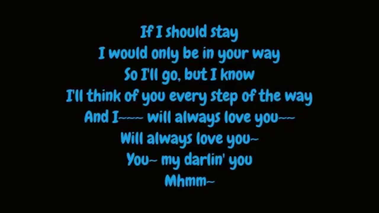 Whitney Houston I Will Always Love You Lyrics Hd Youtube