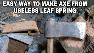 AXE MAKING FOR BEGINNERS / HOW TO TURN LEAF SPRING INTO AN AXE