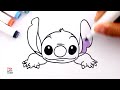 🎨 CÓMO DIBUJAR A STITCH (3 dibujos) 💙 paso a paso con marcadores