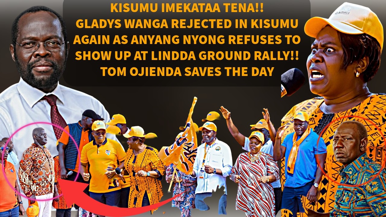 DRAMA AS KISUMU REJECTS GLADYS WANGA AGAIN AS ANYANG NYONGO REFUSES TO SHOW UP AT LINDA GROUND RALLY