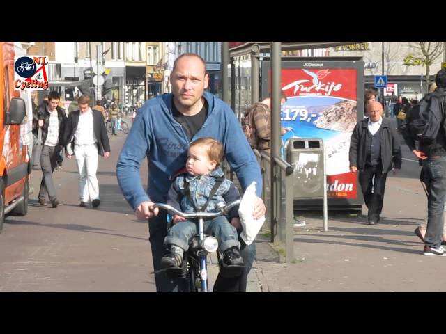 biking with baby in backpack