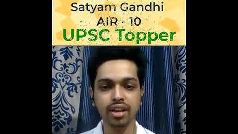 Satyam Gandhi | AIR 10| UPSC Topper 2020 | Recommends OnlyIAS PSIR Notes | #Shorts #Youtubeshorts