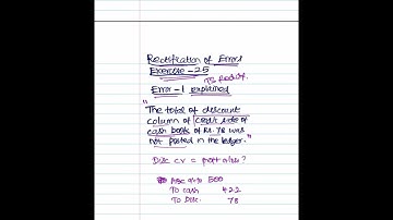 Exercise 25. Rectification of Errors. TS Reddy. #bcom #rectificationoferrors #accountancy