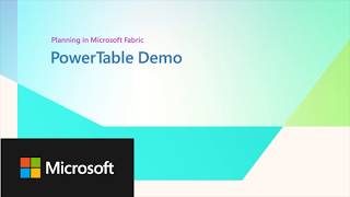 Planning in Microsoft Fabric: PowerTable sheets demo