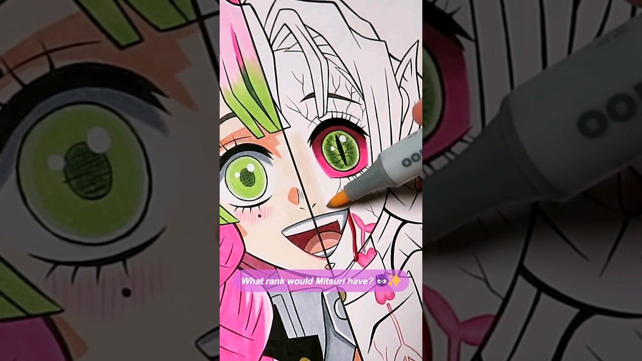 Drawing Mitsuri ✨🌺 Demon Slayer vs Demon 😈 