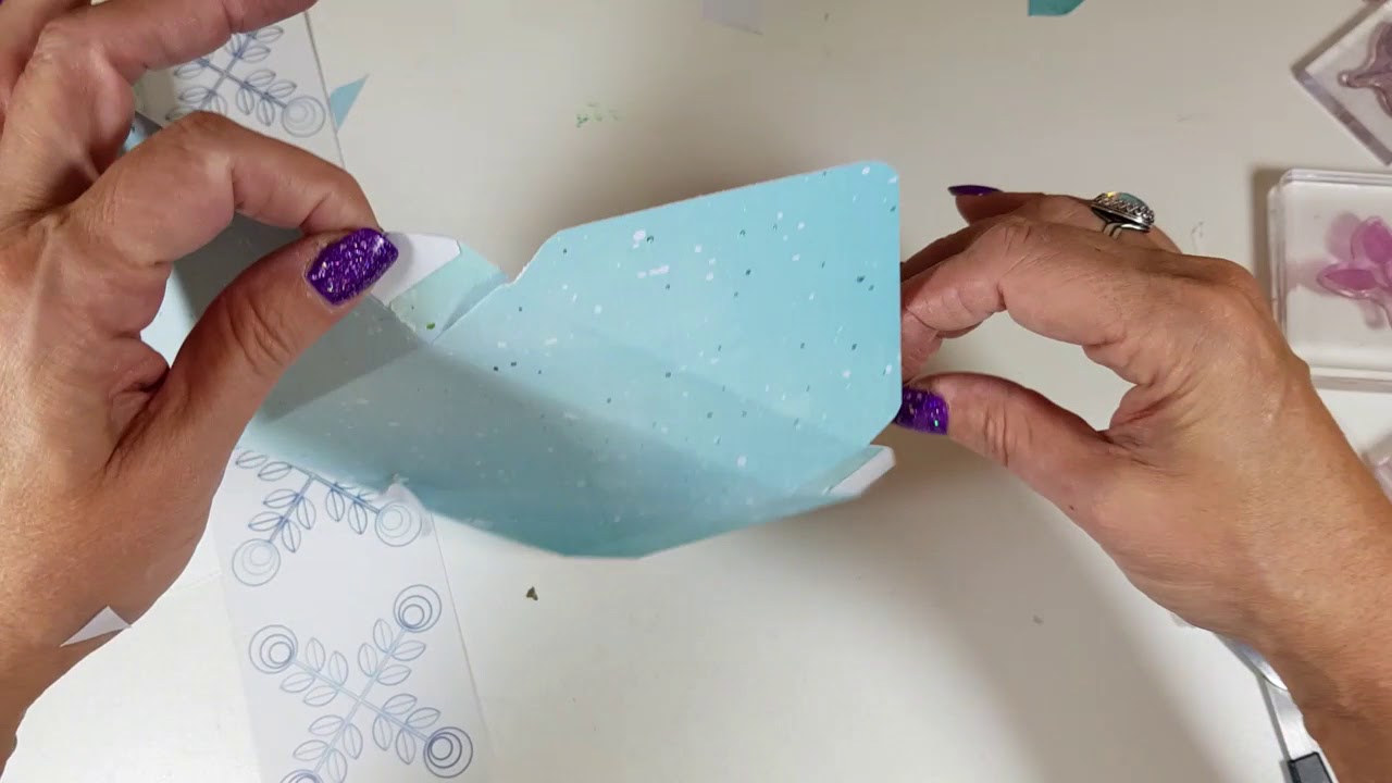 Painted Harvest, matching 4"x4" box for card gift set. tutorial.