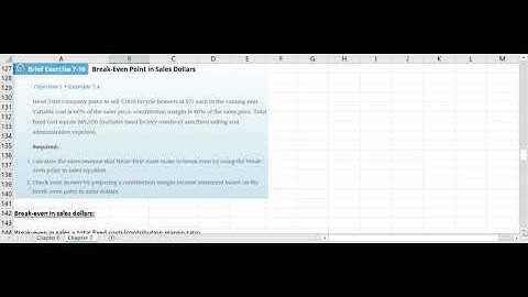 Brief Exercise 7 16 Break Even Point in Sales Dollars