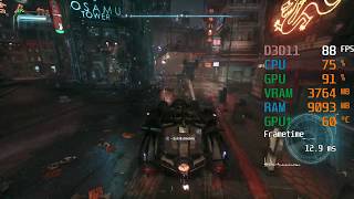 GeForce GTX 1650 SUPER -- Intel Core i5-9400F -- Batman Arkham Knight FPS Test
