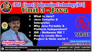 Class 12 Information Technology Unit 3 Java Fundamental Part 1 | Information Technology 802 | IT 802